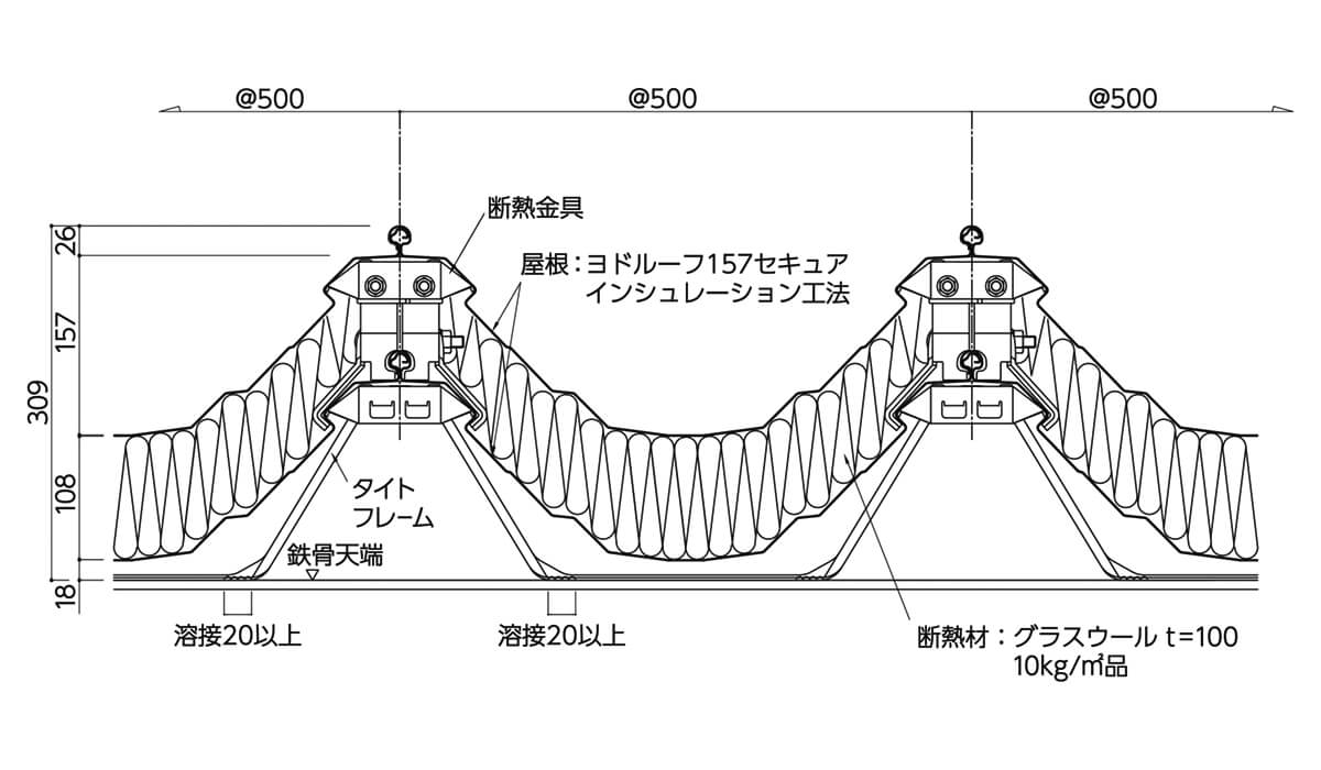 音鳴り低減仕様 断面イメージ