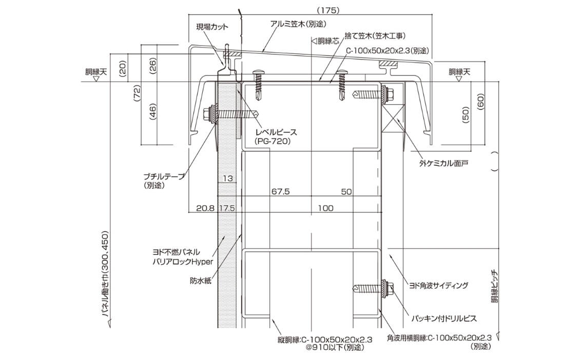笠木部（横張）